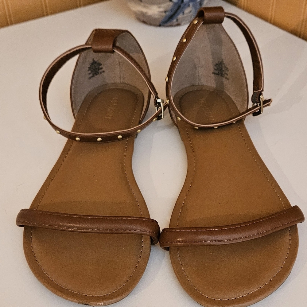 Old Navy Brown Strappy Sandals with Stud Accents